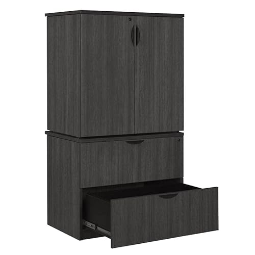Regency Legacy Stacking Set With Lateral File And Storage Cabinet, Ash Grey #TOP1