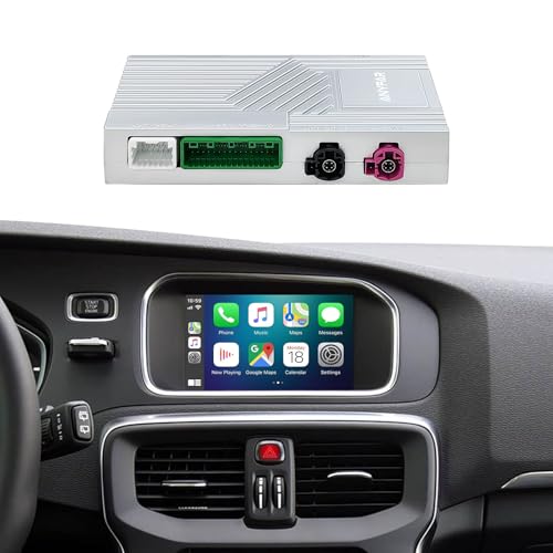 EZoneTronics Kit de decodificador inalámbrica CarPlay y Android Auto para Volvo V40 V60 S60 XC60 S80L 2015+ para Pantalla OEM de 7'' Plug & Play Adaptador con SWC WiFi Bluetooth Control por Voz GPS