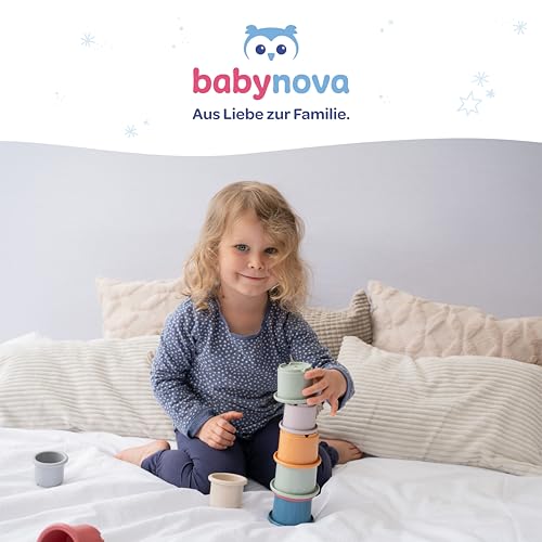 babynova Kamm & Bürste Set – Extra weiche natürliche Nylonborsten Haarpflege Set für Babys & Kleinkinder – Sanfte Pflege für empfindliche Köpfe – BPA-frei – Grün