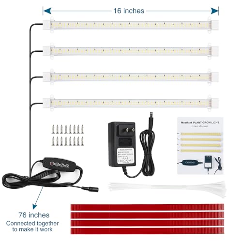 Mosthink F4 FULL SEPECTRUM Led Grow Light Strips For Indoor Plants Full Spectrum, 4 Packs Grow Light With Auto Timer 3/6/12H, Dimmable Sunlike Grow Lamp For Indoor Greenhouse,Seedling,432 Leds thumb #6