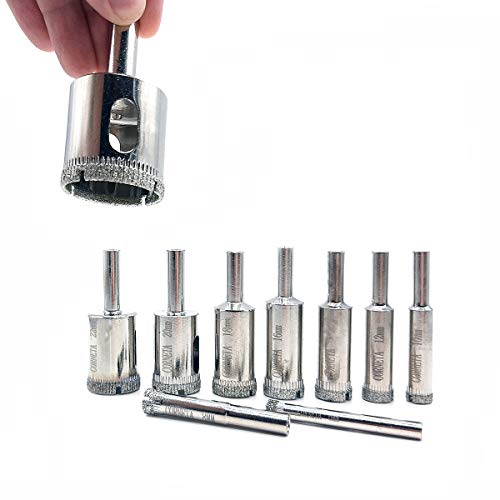 Serra Copo Diamantada 10 Brocas furar Azulejo Vidro Cerâmica Mármore Granito