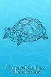  Cuaderno con tortuga para anotar tareas e ideas: Cuaderno de notas para los fans de las tortugas: Cuaderno de puntos de 120 páginas de tamaño A5 aproximadamente; Dotgrid 6x9\".