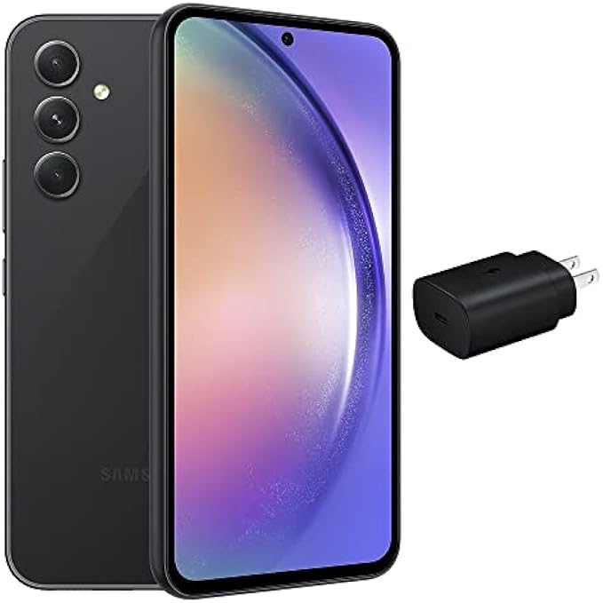 SAMSUNG Galaxy A54 5G Dual SIM (256GB, 8GB) 6.4" 120Hz AMOLED, Octa-Core, 50MP Camera, 4G Volte (GSM Unlocked for T-Mobile, Metro, Global) International Model A546E/DS (w/ 25W Charge Cube, Graphite)