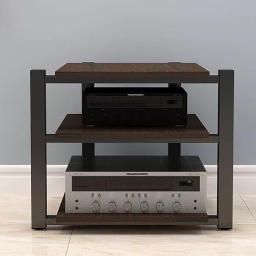 Audio Hi Fi con componentes AV en gabinete marrón de 70x65cm 2