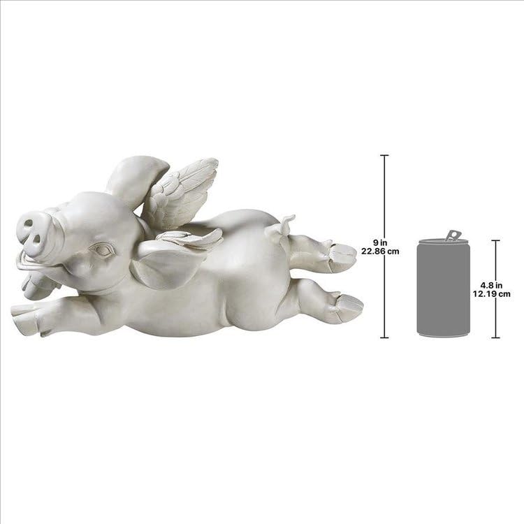 Amazon.co.jp: 豚に翼があった場合の彫刻空飛ぶ子豚の彫像ブタが飛んで