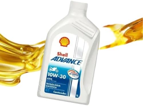 Shell Advance 4T AX6 10W-30 — Óleo Lubrificante para Moto 4 Tempos 1 L | API SL/JASO MA2 | Desempenho e Proteção do Motor