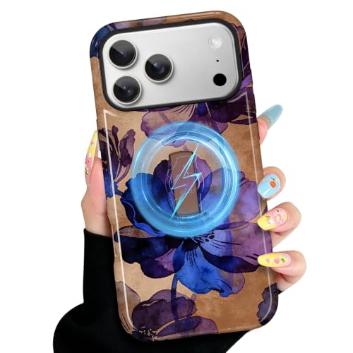 Coque iPhone 17 Pro Max MagSafe fleurie chic en TPU premium