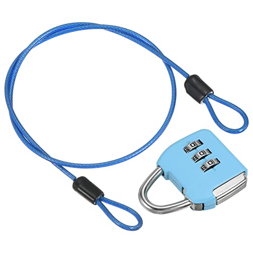 PATIKIL Security Steel Cable with 3 Digit Combination Lock