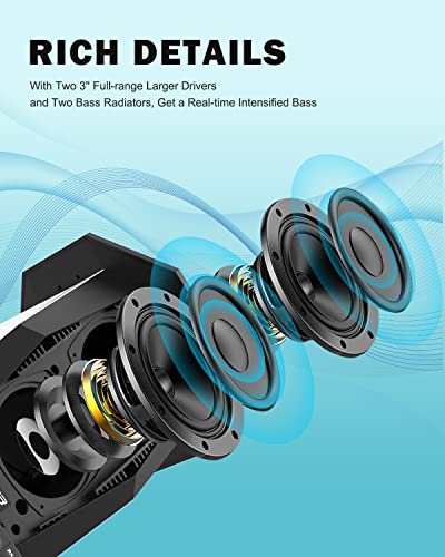Inwa Outdoor Bluetooth Speakers, Linkable Wireless Speaker Up to 100 Speakers, IPX5 Waterproof, Beat-Driven Light Show, Seamlessly to Phone, TV Box, Projector, Echo Dot, for Patio, Yard, Pool (2 PACK) - Image 4