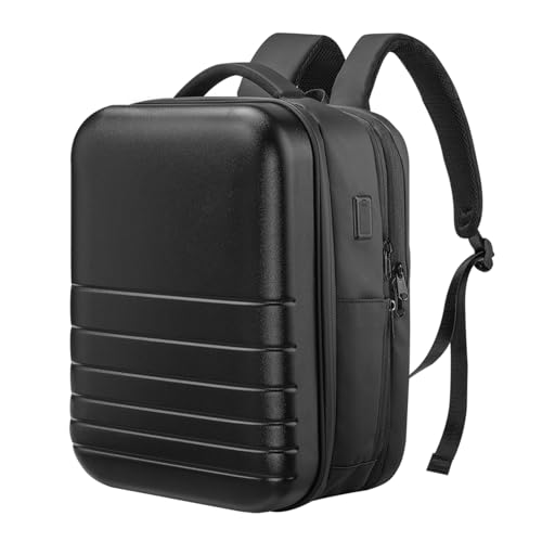 SOKOK Carry On Travel Backpack Waterproof Business Backpack Expandable with Laptop Compartment and Charging, Hardshell Computer Backpack for Men and Women, Black