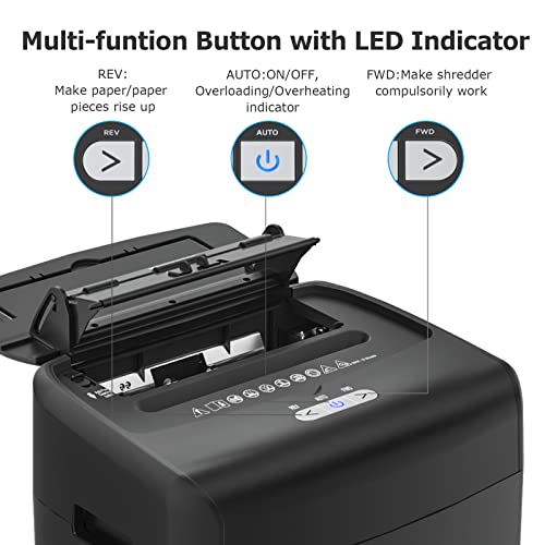 Bonsen 100-Sheet Auto Feed Paper Shredder High Security Micro Cut Shredders For Home Office Use/ 30 Minutes/Security Level P-4,6-Gallon Bin (S3110) #TOP4
