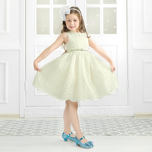 Image of PANDNAINJIA Girls Dress Shoes Toddler Heels Mary Jane Pumps