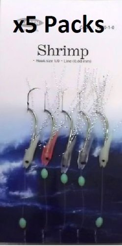 5 Packs of Shrimp Rigs (0.6mm line to 1/0 hook)