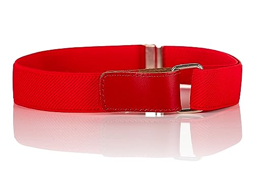 Olata Elastischer Kinder-Gürtel – Verstellbar mit Klettverschluss, Ideal für 0-15 Jahre. Rot (1-6 Jahre)