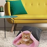 Fukamou Hundeschlafsack - Langlebiges, Verstaubares Haustier-Schlafbett, Bequem, Waschbar,Welpen-Höhlenbett, Weiches- Fleece, Winter, Warm Für Katzen, Schlafsack, Nest, Höhlenbett