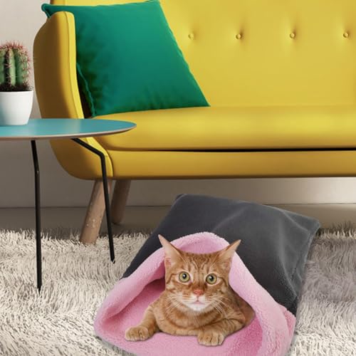 Fukamou Hundeschlafsack - Langlebiges, Verstaubares Haustier-Schlafbett, Bequem, Waschbar,Welpen-Höhlenbett, Weiches- Fleece, Winter, Warm Für Katzen, Schlafsack, Nest, Höhlenbett