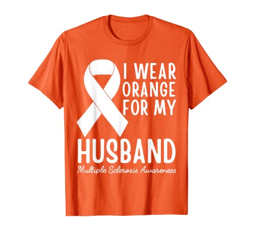 Concienciación sobre esclerosis múltiple I Wear Orange For My Husband Ms Camiseta