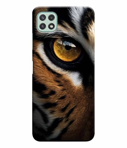 Image of Printed Hard Back Case Cover & Compatible for Samsung Galaxy A22 5G | Tiger Faces Art (Multicolor) - D1205