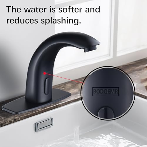 Grifo de baño negro sin contacto de alta gama y diseño exclusivo 4
