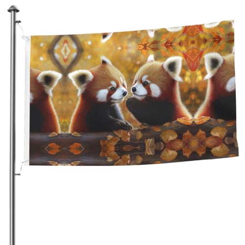 Drapeau extérieur petit panda intelligent imprimé double face polyester œillets métalliques - 2