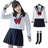 [BeLoved] セーラー服 本格制服 フルセット (黒ソックス 含む) 女子高生 高校生 中学生 制服 JK スカ―ト かわいい 女性 学校 学生 服 大人用 カワイイ 可愛い プレゼント cosplay costume halloween 衣装 服 女性用 レディース 仮装 コスチューム ハロウィン クリスマス ルーズソックス 女装 人気 学園祭 白 大きいサイズ 半袖 コスプレ