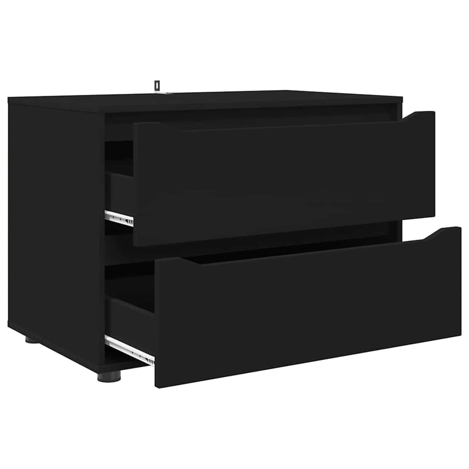 Gecheer Mobile da Soggiorno e Camera da Letto, con Cassetti Funzionali, Altezza Regolabile, 80 x 48 x 57 cm, in Legno Multistrato Nero, per Casa Moderna