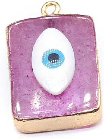 4pcs Natural Stone Pendant Gold Wrapped Quadrilateral Large Eye Shape Crystal Cluster Quartz Healing Crystals Stone Charms For Jewelry Making DIY Necklaces - Image 3