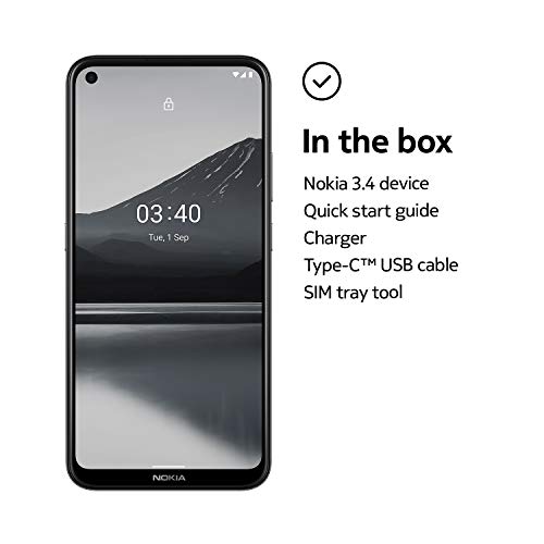 Nokia 3.4 | Android 10 | Unlocked Smartphone | 2-Day Battery | US Version | 3/64GB | 6.39-Inch Screen | Triple Camera | Charcoal by Nokia - Image 5