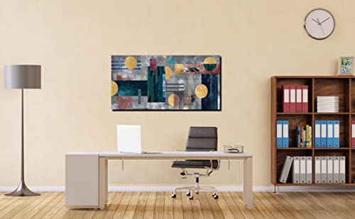 Gugika Minimalist Wall Art For Living Room, Abstract Canvas Wall-Art For Bedroom, Modern Geometric Print Picture, Wall Decor For Office, Stretched And Framed Ready To Hang Painting Artwork Size 40X20 #TOP2