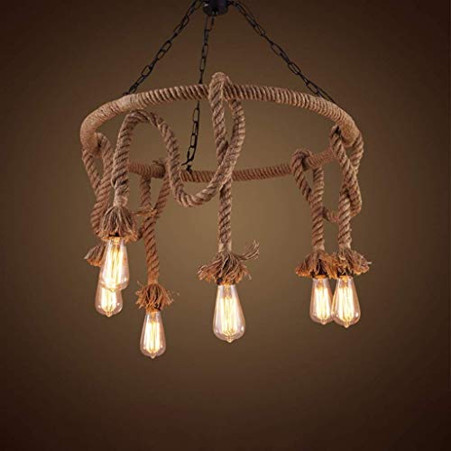 Lustre corde de chanvre ajustable suspension loft pour hauts plafonds difficiles à meubler