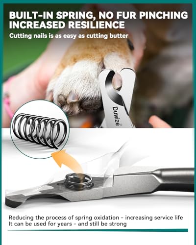 Image of Dog Nail Clippers - All Steel Material, 1.22-Inch Large Opening, Built-in Spring, No Fur Pinch, for Medium to Large Dogs and Cats, Professional Pet Nail Trimmers, with Free Nail File (Matte)