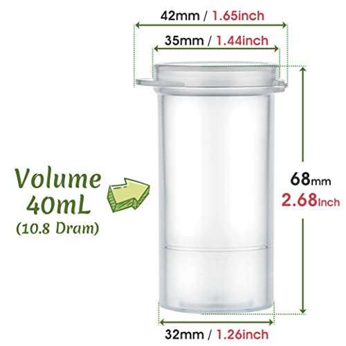 Image of Maymom Water Tight Sample Vials, Bottle, Cup, for Small Parts, Beads; Air Tight; Prescription Bottle, Rx Vial (40mL)