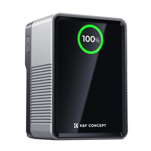K&F CONCEPT V Mount Battery 99Wh / 6700mAh V-Mount-Akku mit PD 100W USB-C-Schnellladung KF-V99 Pro Mini V Lock Battery mit D-TAP/Type-A/DC/USB-A/Type-C für Kamera Videoleuchte Handy Tablet Camcorder