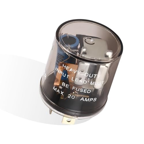 Fkewp 12V Flasher Relay, 2-Pin Heavy Duty Auto Turn Signal Flasher Blinker Relay, Two Prong Round Relays Fixing Halogen Bulb Frequent Flicker in Car Motorcycle Scooter Bike