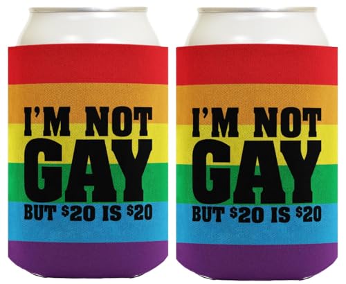 LBGTQ Pride Gear Pride Flag Not Gay 2-Pack Can Drink Thermocoolers