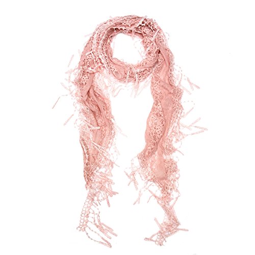 TrendsBlue Elegant Sheer Lace Fashion Fringe Scarf