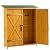Thirtdos Outdoor Storage Cabinet, Outdoor Storage Shed with Lockable Door, Wooden Tool Storage Shed w/Detachable Shelves & Pitch Roof, Garden Storage Cabinet for Backyard (Natural)
