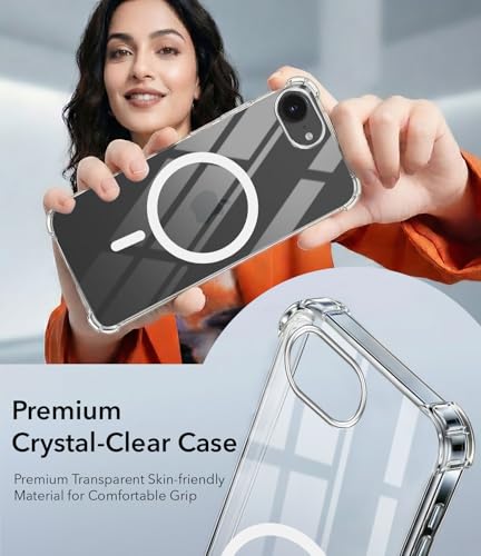 Image of Jkobi Shockproof Crystal-Clear Back Cover for Apple iPhone 16e | iPhone 17e (Magsafe Wireless Support | Drop & Camera Protection | Hard Polycarbonate)