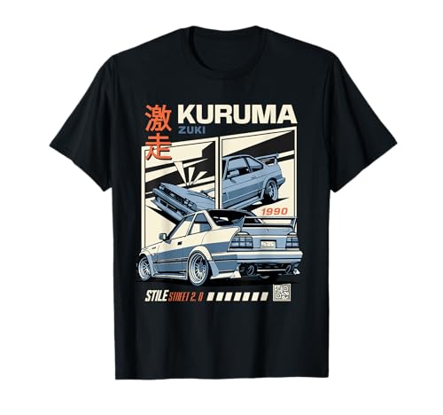 Vintage KURUMA Japonés JDM Tokio Japón Drift Race Car Camiseta