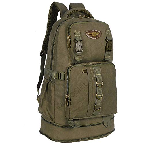mochila para viagem grande camping em lona resistente viagem masculina 50 litros fundo expansivo (Ve