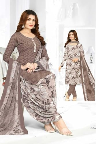 Image of Yashika Unstiched Crepe dress materials | Crepe Salwar Suit for women with dupatta | suit material for women unstitched