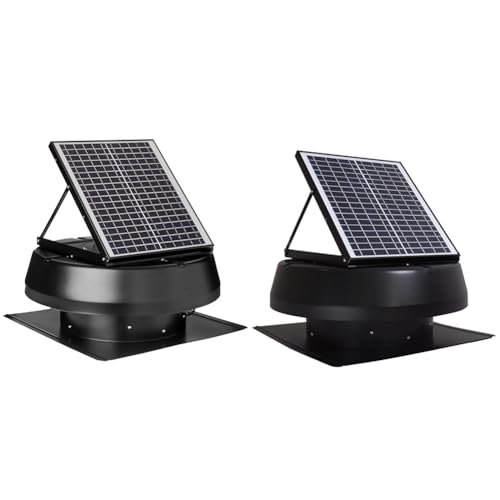 iLiving Smart Solar Attic Exhaust Fan Bundle - 1750 CFM, 2500 Sq Ft Coverage, with Smart Thermostat and AC Adapter