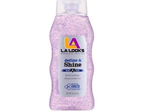 L.A. LOOKS Define & Shine Anti-Frizz Control Gel, Level 8 Hold 20 oz ( Pack of 3)