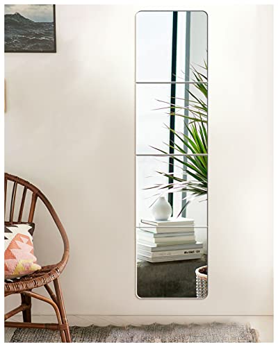 JMITHA Spiegelfliesen Selbstklebend HD Glasspiegel Spiegelfliesen Wandspiegel Selbstklebende Fliesenspiegel Spiegel Wandaufkleber Deko Spiegel zum Aufkleben auf Schrank Tür Wohnzimmer Wand