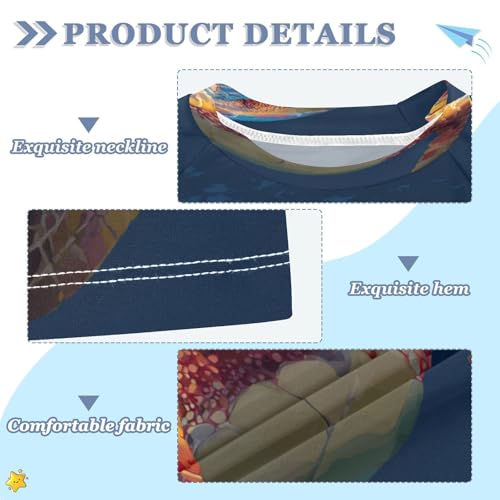 Boys Short Sleeve T-Shirts Portrait Turtles Sea Rashguard Kids Swim Shirts Sun UPF 50+3