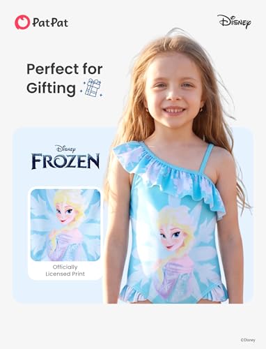 Image of Disney Stitch Frozen Marvel Minnie Mouse Girls Swimsuits Ruffle One Piece Bathing Suits UPF 50 Swimwear Quick Dry Size 2-13Y