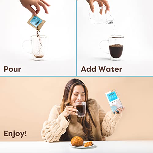 Waka Quality Instant Coffee — Medium Roast — Colombian 100% Arabica Freeze Dried Beans — 8 Single-Serve Packets #TOP3