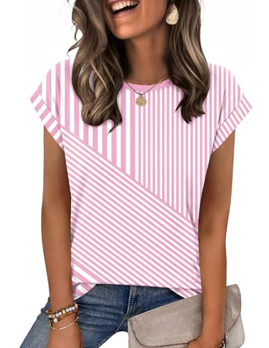 Image of Zeagoo Womens Tops Summer Casual Cap Sleeve Tshirts Shirts Business Dressy Spring Fashion Outfits Trendy Clothes