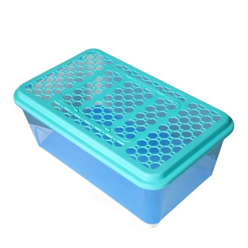 AOUCN カメ用水槽 大きい,カバー、日光浴台、ステップ付き、アオウミガメやカミツキガメに最適(特大、プラスチックカバー) (ブルー,プラスチック製の蓋付き/特大サイズ)