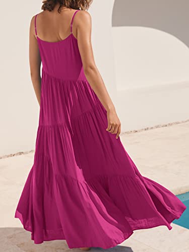 Image of ANRABESS Women Summer Casual Loose Sleeveless Sundress Spaghetti Strap Flowy Boho Linen Beach Vacation Maxi Long Dress